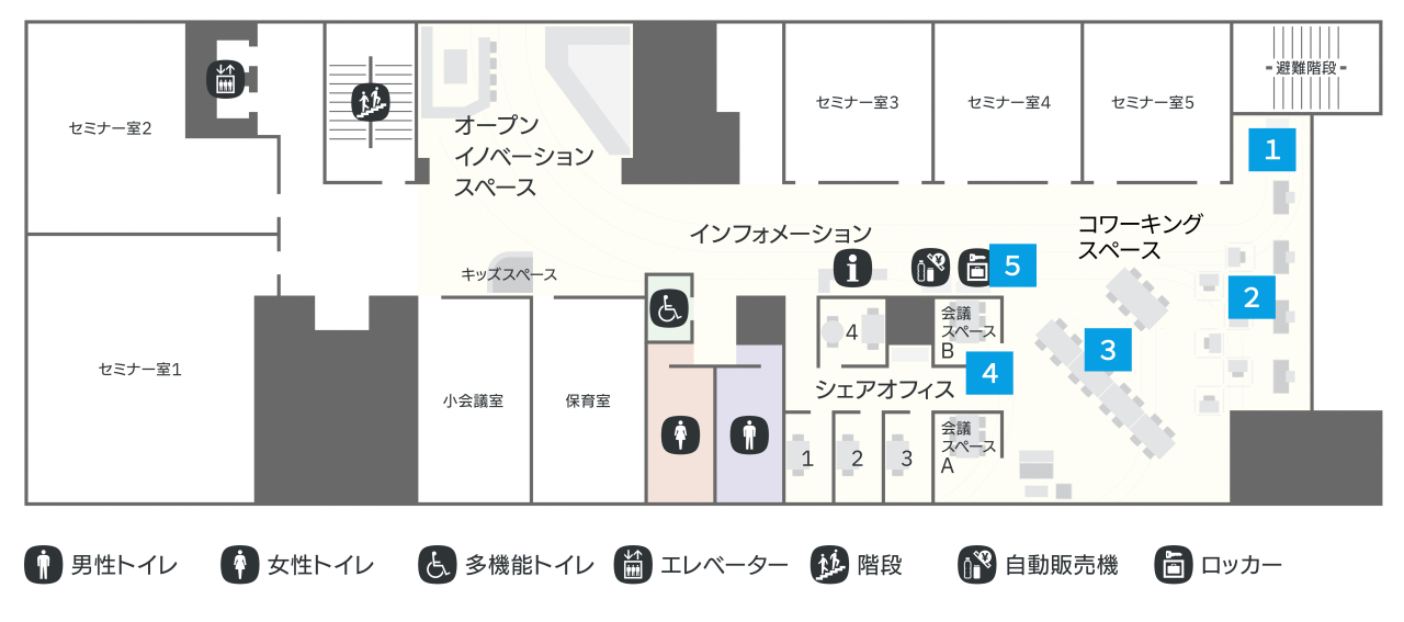 コワーキングフロアマップ